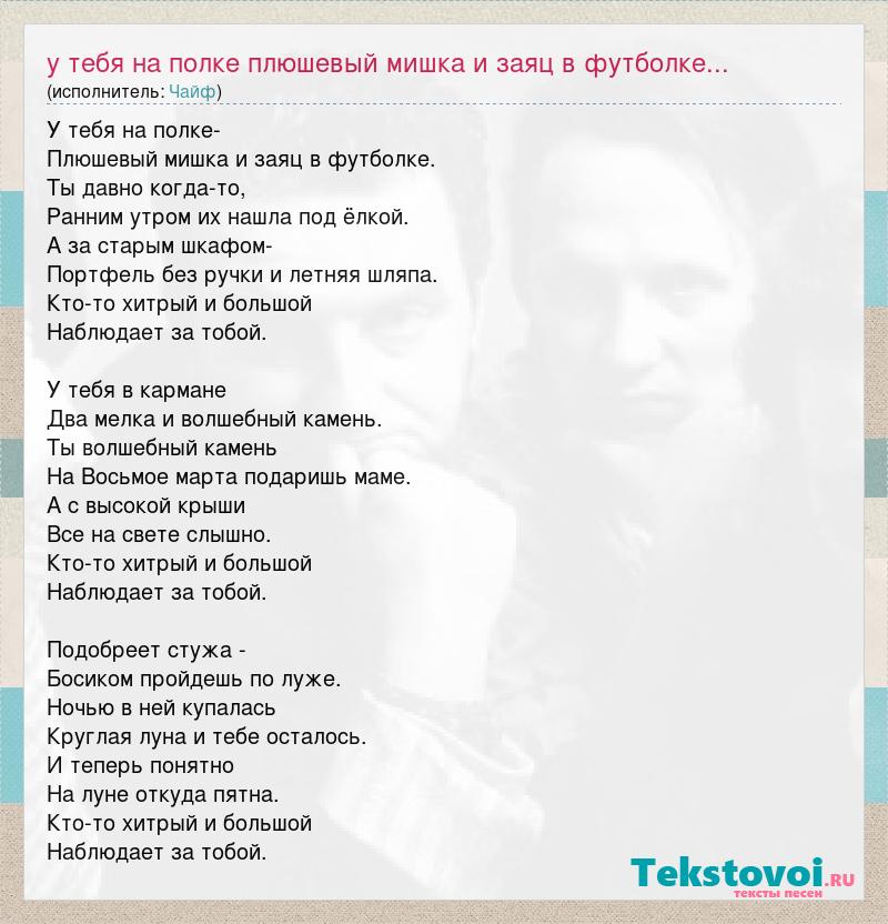 Перевод песни teddy bear. Плюшевый мишка и заяц в футболке. У тебя на полке плюшевый мишка и заяц в футболке текст.